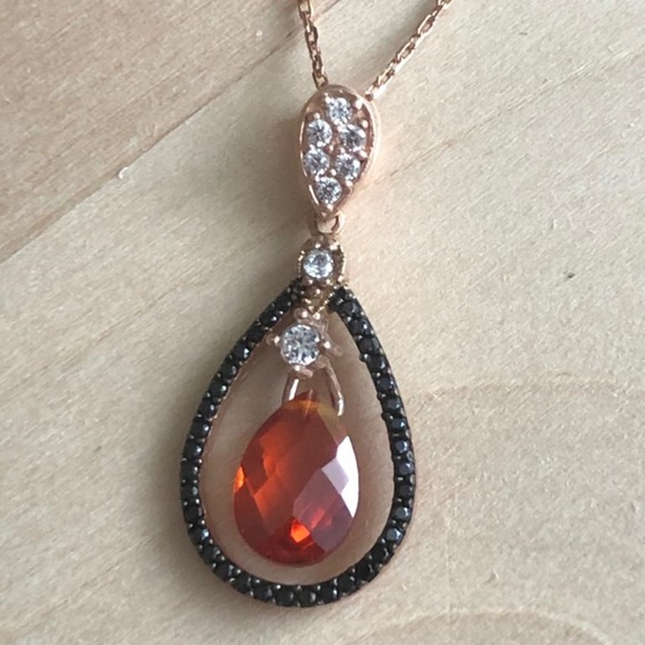 Sterling Silver CZ Women Necklace - Picture 2 of 4